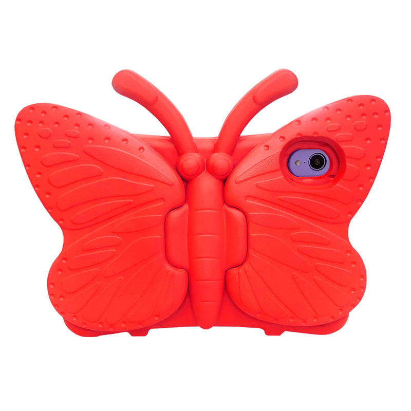 iPad Case For iPad Mini 6 Cartoon 3D Butterfly EVA Proof Shockproof Case with Bracket-Red