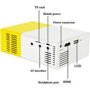 Portable Mini Projectors with HDMI USB Interfaces and Remote Control for Home Theater-Black