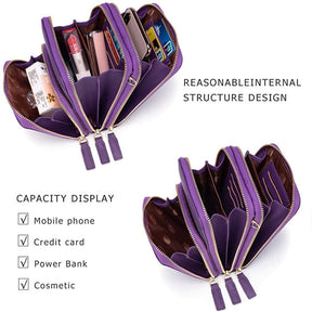 Crossbody Phone Bag for Women Small Shoulder Bag Cell Phone Wallet Purses and Handbags with 14 Credit Card Slots-Purple