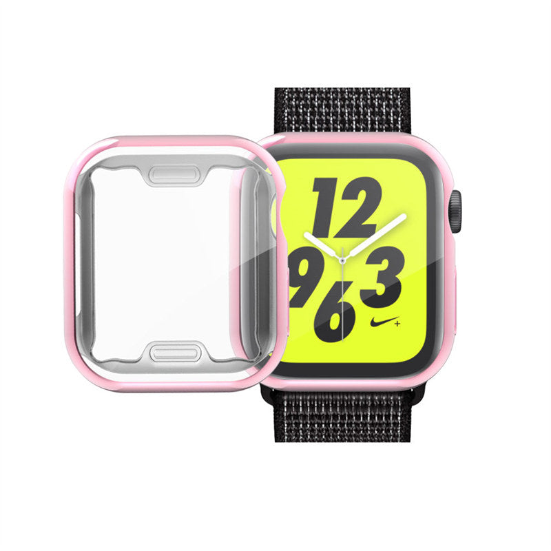 TPU All Around Screen Protective Cover for iWatch SE/6/5/4/3/2/1-Pink
