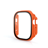 Screen Protector Case with Tempered Glass Film For Apple iWatch 8 Ultra -Orange