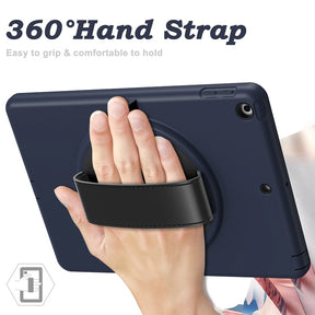 B-Spider Man iPad Case 3-Layer Multi-Function Case Hand Strap Tablet Shell For 8th/7th Gen iPad 10.2 2019/2020-Dark Blue