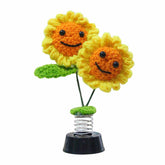 Smiley Shaking Sunflower Car Dashboard Decoration-Double Headed