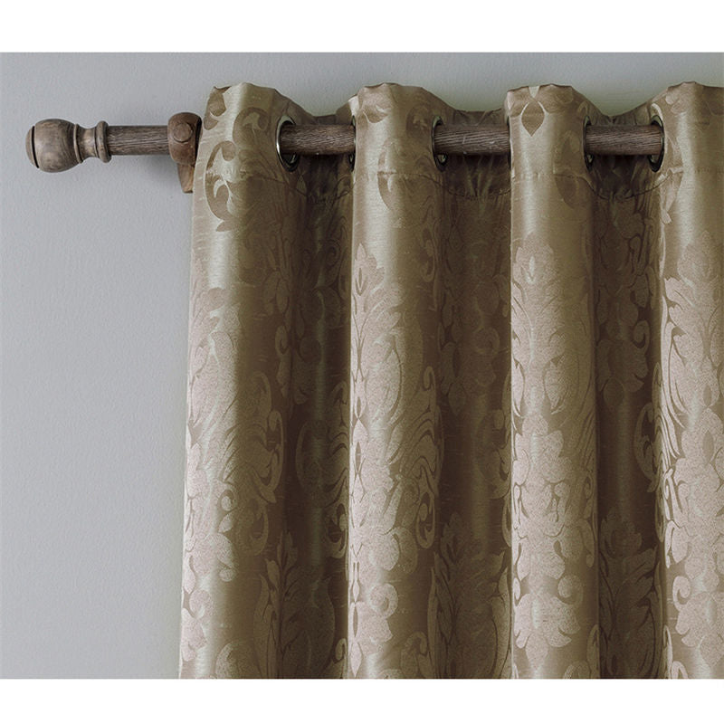 2 Panels Gothic Style Blackout Curtains Grommets Drapes-Brown
