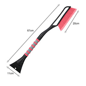 2 in 1 Detachable Snow Brush Ice Scraper with Ergonomic Foam Grip for Cars Trucks-Pink