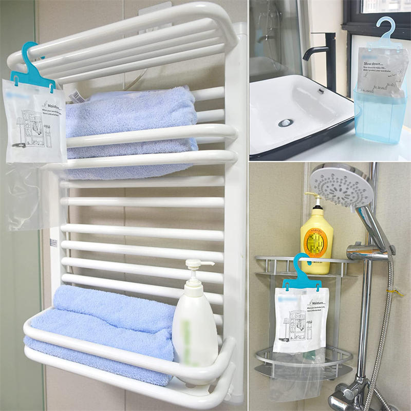 Pack of 12 Moisture Absorber Hanging Bags with Plastic Case Hook Humidity Packs