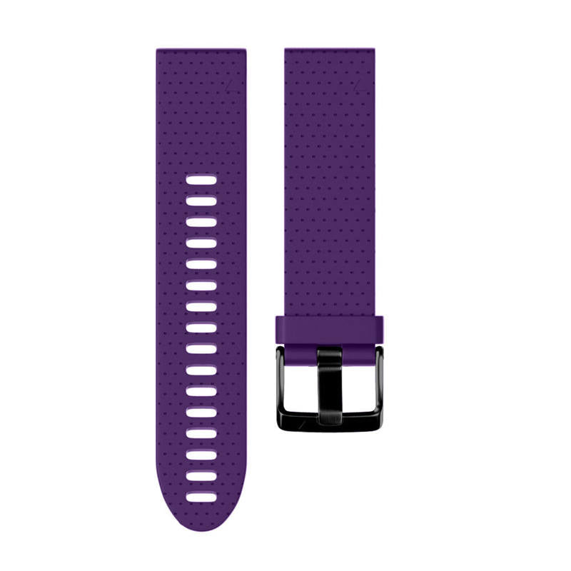 Watch Band For Garmin Fenix  Fenix 5S/ 5S Plus/6S/ 6S Pro Soft Silicone 20mm Replacement Strap Black Steel Buckle-Purple