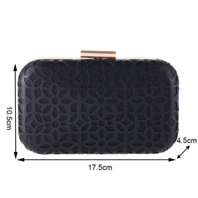 Womens PU Leather Grab Bag Formal Occasion Party Wallet-Black