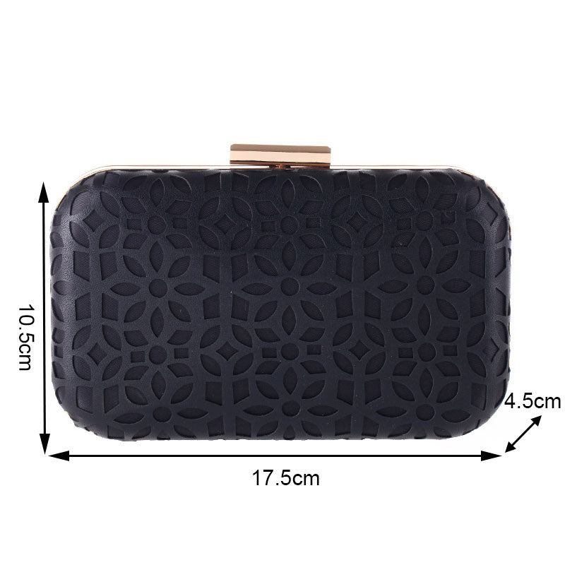 Womens PU Leather Grab Bag Formal Occasion Party Wallet-Black