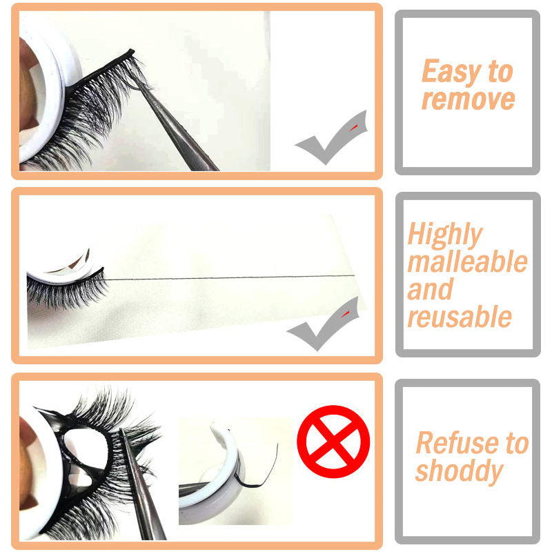 3 Pairs False Eyelashes Self Adhesive Waterproof Reusable No Glue Needed-3