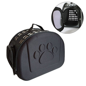 Pet Travel Carrier Collapsible Portable EVA Cat Bag with Mesh Windows-Black