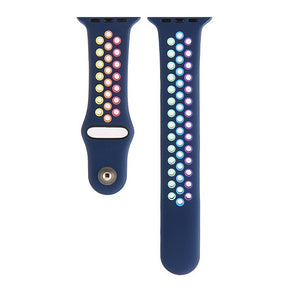 Rainbow Nike Watch Strap For Apple iWatch Series-Deep Blue