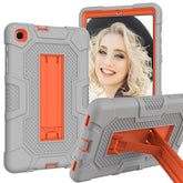 B3 Robot Tablet Case Silicone Shockproof Protective Stand Cover For Samsung Galaxy Tab A 8.4 T307 (2020)-Gray&Orange