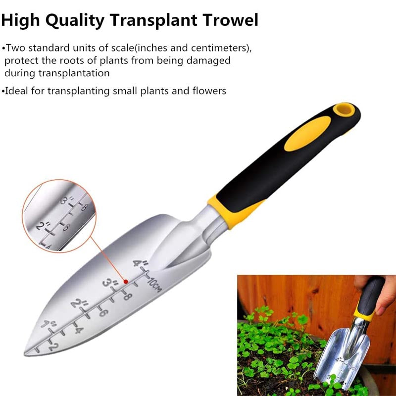 Home & Living3Pcs Heavy Duty Gardening Tools Cast Aluminum with Soft Rubberized Non-Slip Handle Garden Tools Set -Yellow