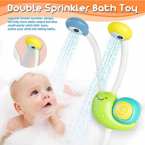 Toddler Bath Toys Electric Shower Snail Double Sprinkler for 18M and up-USB/Purple