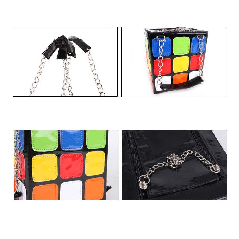 Womens Cute Cube Shape Handbag Magic Shoulder Bag