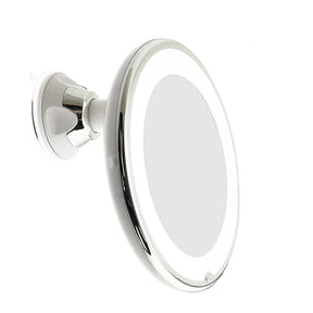 LED 10X Magnifying Makeup Mirror with Power Locking Suction Cup