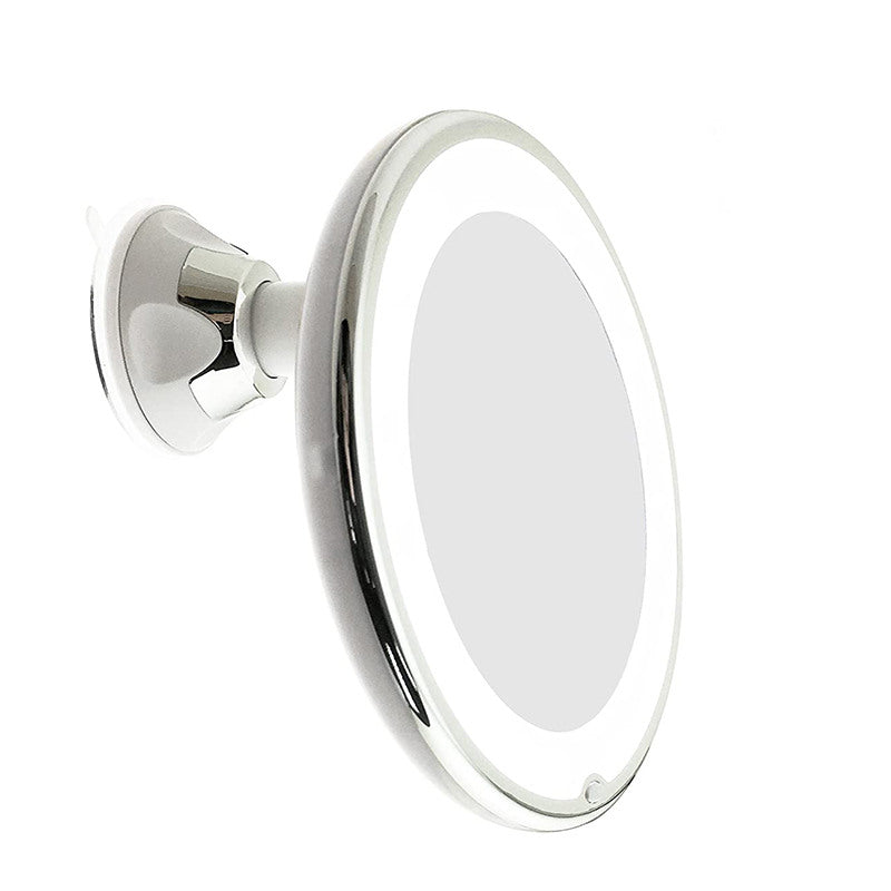 LED 10X Magnifying Makeup Mirror with Power Locking Suction Cup