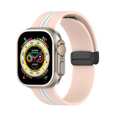 Silicone Bicolor Band with Magnetic Folding Buckle for Apple Watch-2
