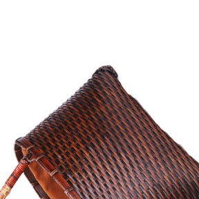 Retro Weave Womens Bamboo Handbag Handmade Large Tote Bag Wicker Basket Bag