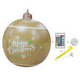 Outdoor Inflatable Ball Decor with LED Light and Remote Control for Christmas Holidays-Yellow