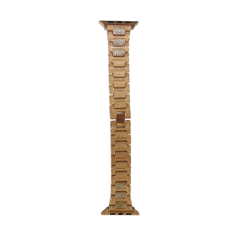 SPZ Stainless Steel Watch Band Adjustable Wristbands for Apple IWatch Series SE/1/2/3/4/5/6 For Women-Rose Gold