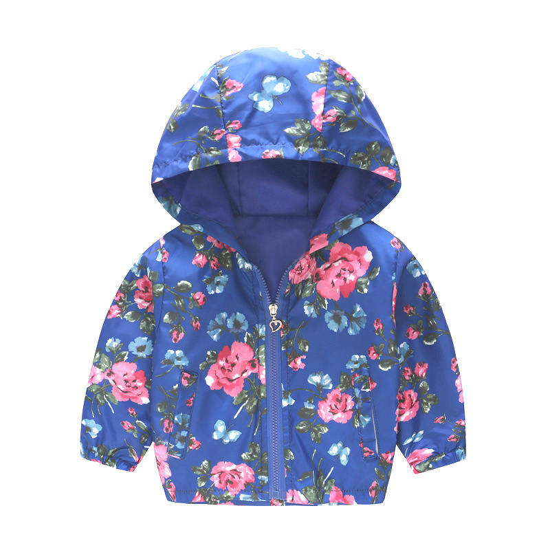 Boys Girls Cartoon Print Zip Lightweight Jacket Hooded Coats Casual Windbreaker-5