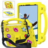 Strawberry iPad Case Shockproof with Handle Shoulder Strap for iPad 10th 2022-Yellow