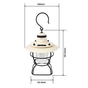 Retro Hanging Camping Lantern Rechargeable Portable Warm Lights-White