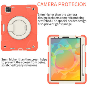 iPad Case For iPad Air 5 with 360¡ãSwivel Stand-Coral Orange