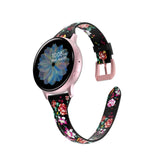 Slim Flower Printed Leather Bands For Samsung S3/Galaxy Watch 46mm(Black Red Flower)