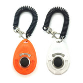 2Pcs Pet Training Clicker with Wrist Strap for Dog Training -Orange + White