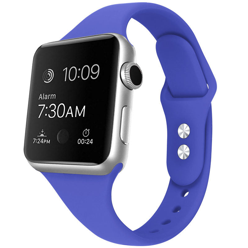 Slim Soft Silicone Replacement Watch Band Loop for iWatch Series SE 6 5 4 3 2 1-RoyalBlue
