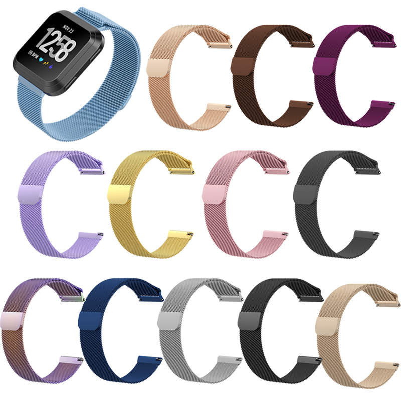 Magnetic Stainless Steel Strap For Fitbit Versa Smart Watch-Rose Gold