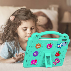 Strawberry iPad Case Shockproof with Handle Shoulder Strap for iPad 10th 2022-MintGreen