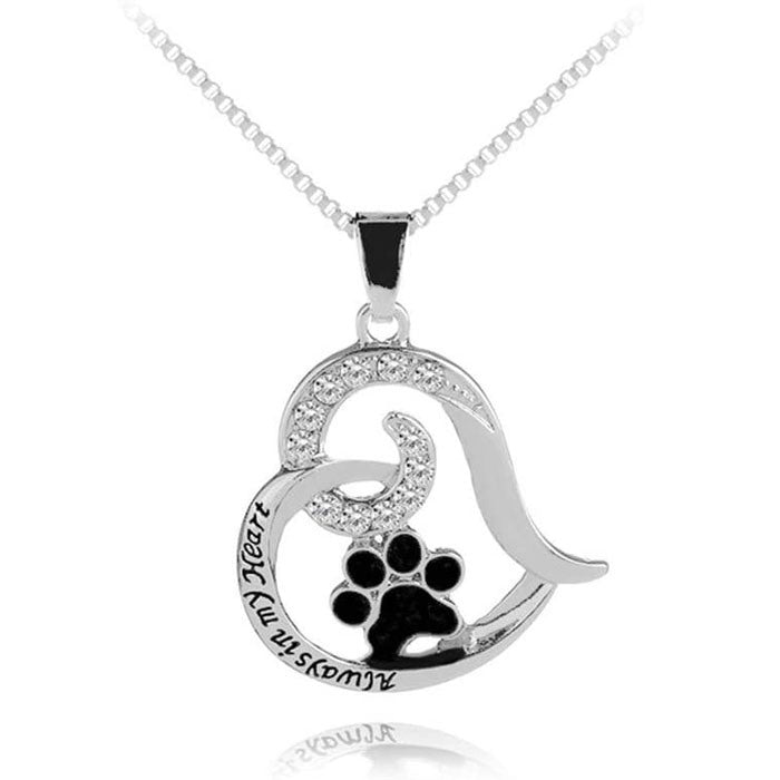 Always in My Heart Pendant Necklace Jewelry for Loss of Pet Memorial