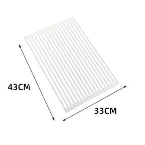 Over The Sink Multipurpose Roll-Up Dish Drying Rack 43*33CM-White