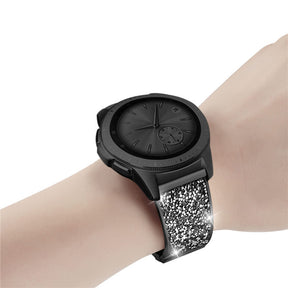 Fashion Metal Bands With Diamond For Samsung S3/Galaxy Watch 46mm(Black)