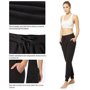 Womens Yoga Jogging Pants Cotton Casual Sports Pants-DarkGray