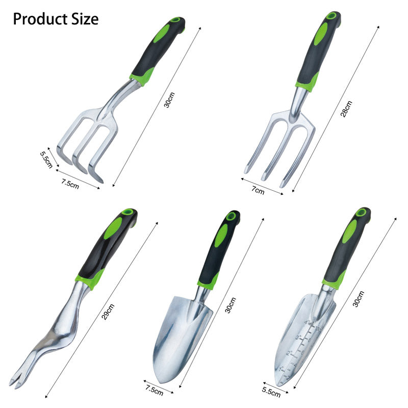 5 Pack Garden Tool Set Garden Hand Shovels Aluminum Alloy Garden Trowels with Ergonomic Rubberized Non-Slip Grip