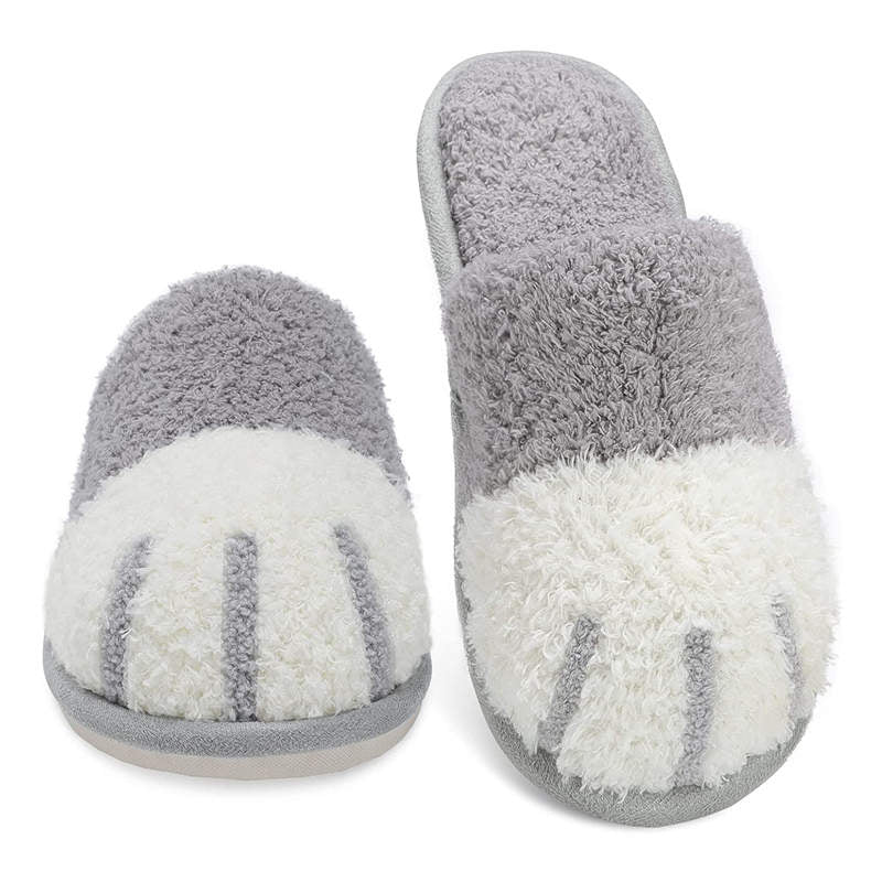 Memory Foam Unisex Slippers Comfortable Cute Animal Soft Shoes-Grey