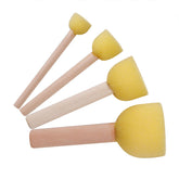 4 Pcs Kids DIY Round Sponge Brushes Graffiti Tool Set