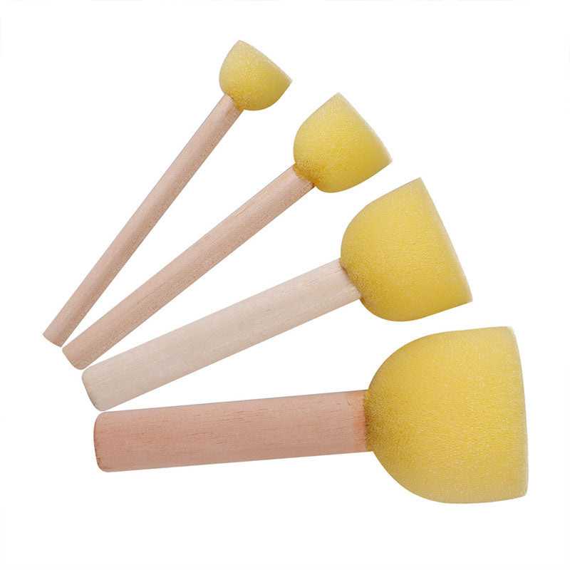4 Pcs Kids DIY Round Sponge Brushes Graffiti Tool Set