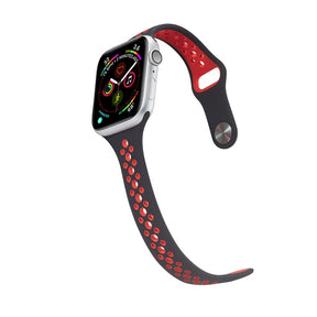 Nike Silicone Sport Breathable Watch For Apple iWatch Series-Black Red