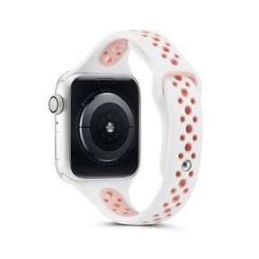 Nike Silicone Sport Breathable Watch For Apple iWatch Series-White Pink