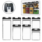 7 Pieces Plastic Food Storage Containers with Easy Lock Lids for Kitchen Pantry Organization and Storage -Black Lid