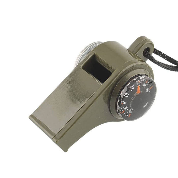 3-in-1 Survival Whistle  with Compass and Thermometer