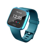 For Fitbit Versa Lite Electroplated Soft TPU Slim Watch Case -Blue