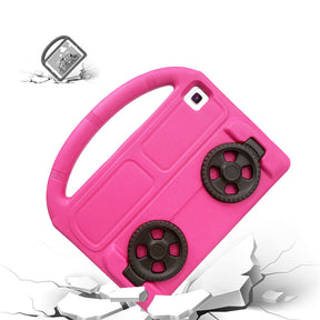 Wheel Samsung Tablet Case For Tab S P6 Lite/A7 (2020)/S5E (2019) Shockproof Stand Cover With Handle Stand-Rose