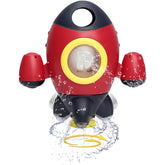 Bath Toys Space Rocket Spray Water with Rotatable Fountain for 18 Months and up-Red